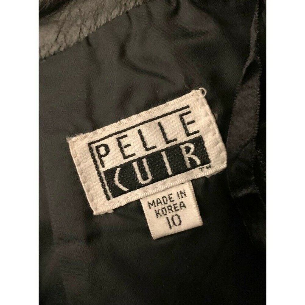 Pelle Cuir Vintage 80s Black Goth Leather Pencil Skirt - Picture 7 of 7